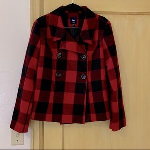 GAP Factory Buffalo Check Plaid short coat jacket Size Small
